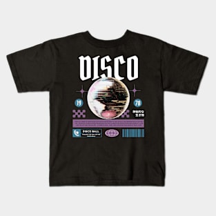 DISCO  - Grainy Mirrorball (white/lavender) Kids T-Shirt